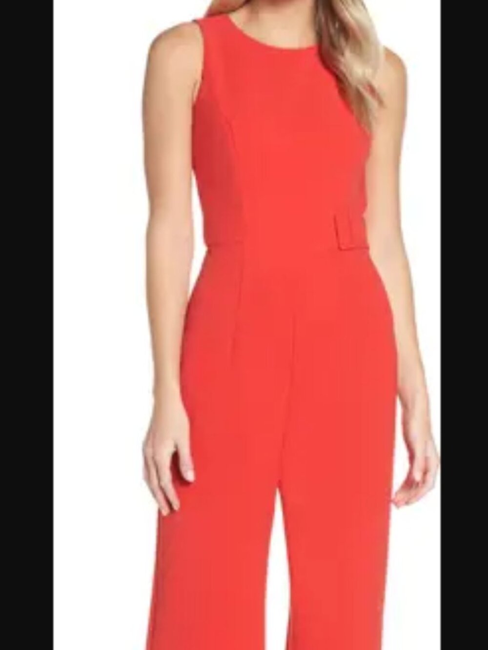 Vince Camuto Buckle Front Crepe Jumpsuit